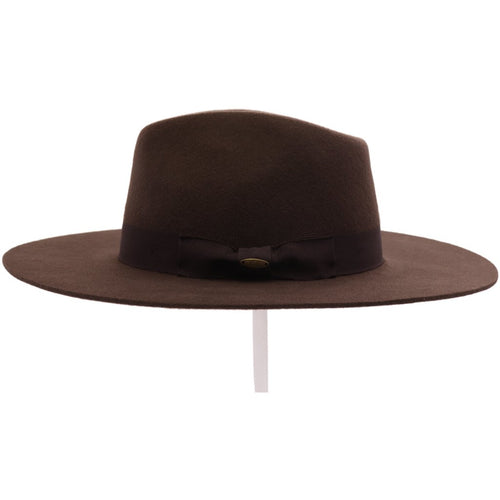 Strap Trim Wool Felt Brim Hat