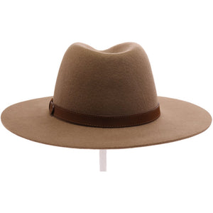 Strap Trim Wool Felt Panama Hat