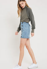 Denim Side Button Mini Skirt