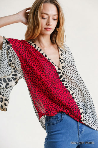 Karma Animal Print Top (Red)