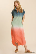 Aranza Dip Dye Maxi Dress (Orange/Green)