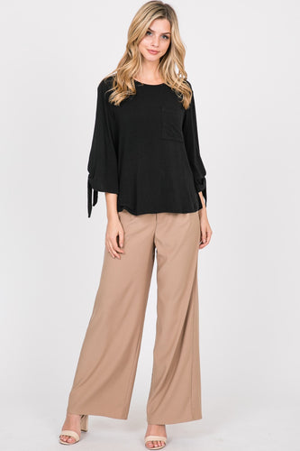 Emily Cold Shoulder Sleeve Tie (Black)