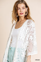 Bella Lace Kimono  (Cream)