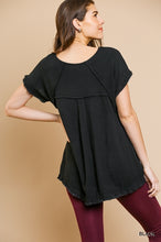 High Low Top with Fringe Hems (Black)