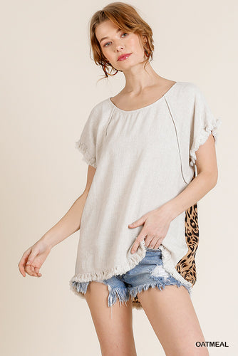 Andrea Leopard Back Top (Oatmeal)