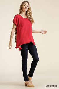 Andrea Leopard Back Top (Jester Red)