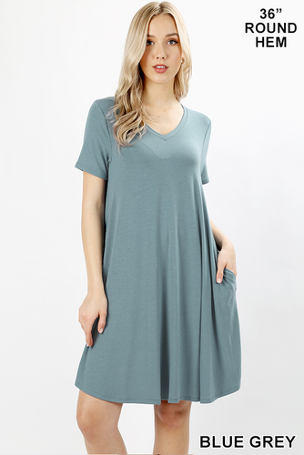 T-Shirt Dress (Blue Grey)