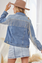 Rhinestone Denim Jacket (Light Blue)