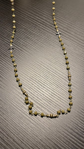 Cross Crystal Pendant (Olive) Long