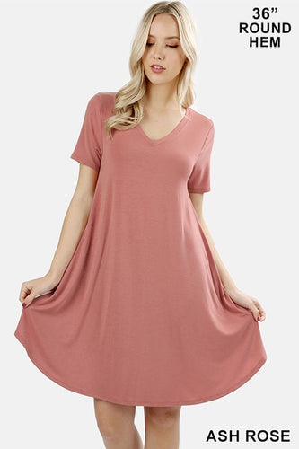 T-Shirt Dress (Ash Rose)