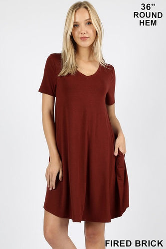 T-Shirt Dress (Brick)