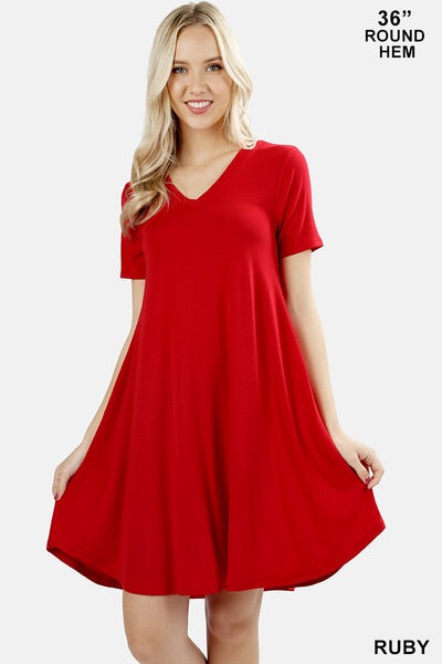 T-Shirt Dress (Ruby)