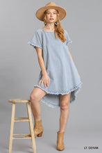 Denim Hi Lo Fringe Dress (Lt. Denim)