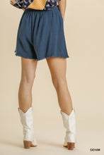 Blair Linen Frayed Shorts (Denim)