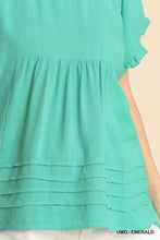 Layla Ruffle Sleeve Babydoll (Emerald)