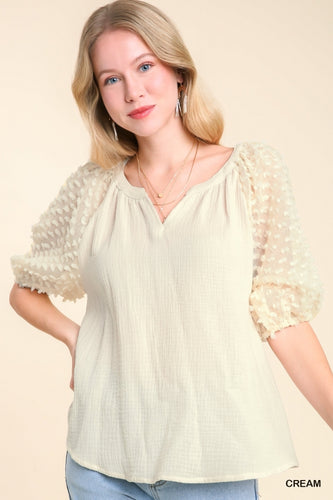 Charlotte Floral Applique Top (Cream)