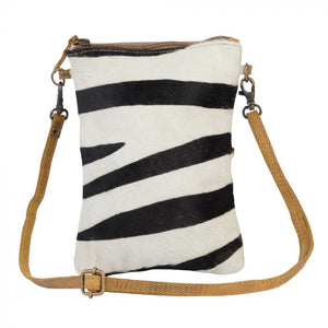 Zebra Queen  Cowhide and Leather Cross-Body