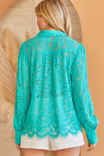 Holly Long Sleeve Lace Blouse (Emerald)