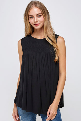 Sydney Smocked Top (Black)