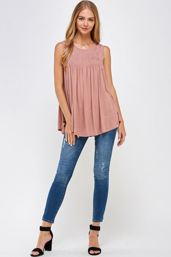 Sydney Smocked Top (Mauve)