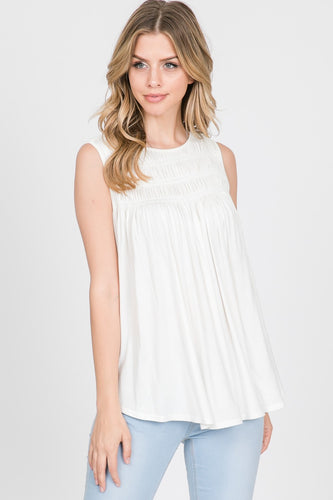 Sydney Smocked Top (Off White)