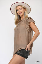 Caroline Tiered Ruffle Sleeve Blouse (Latte)