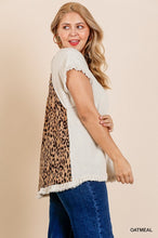 Andrea Leopard Back Top Curvy (Oatmeal)