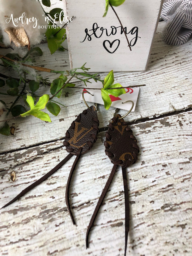 LV Teardrop Leather Earrings - by Sandra Ling – Audrey 'n Elise