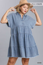 Ruffle Tiered Denim Dress Curvy (Denim)