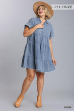 Ruffle Tiered Denim Dress Curvy (Denim)