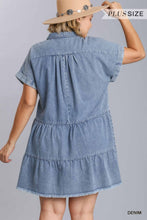 Ruffle Tiered Denim Dress Curvy (Denim)